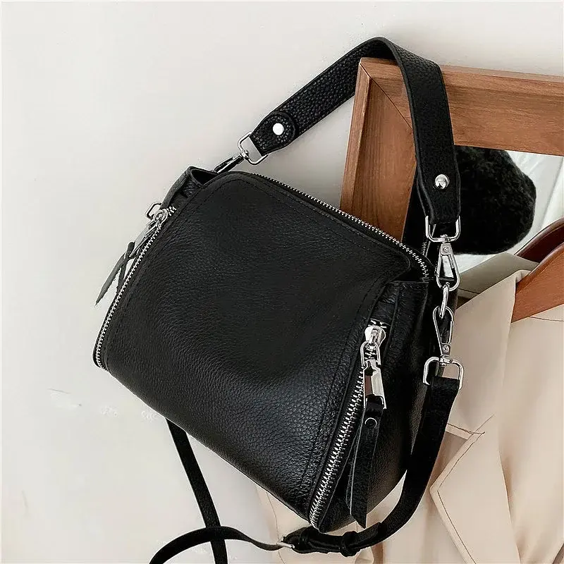 100% Genuine Leather Women Handbags Cowhide Fashion Women Shoulder Bag Luxury Ladies Messenger Bags High Quality Female Tote Bag