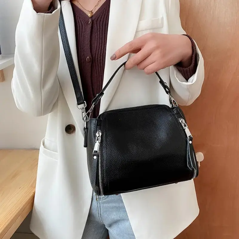 100% Genuine Leather Women Handbags Cowhide Fashion Women Shoulder Bag Luxury Ladies Messenger Bags High Quality Female Tote Bag