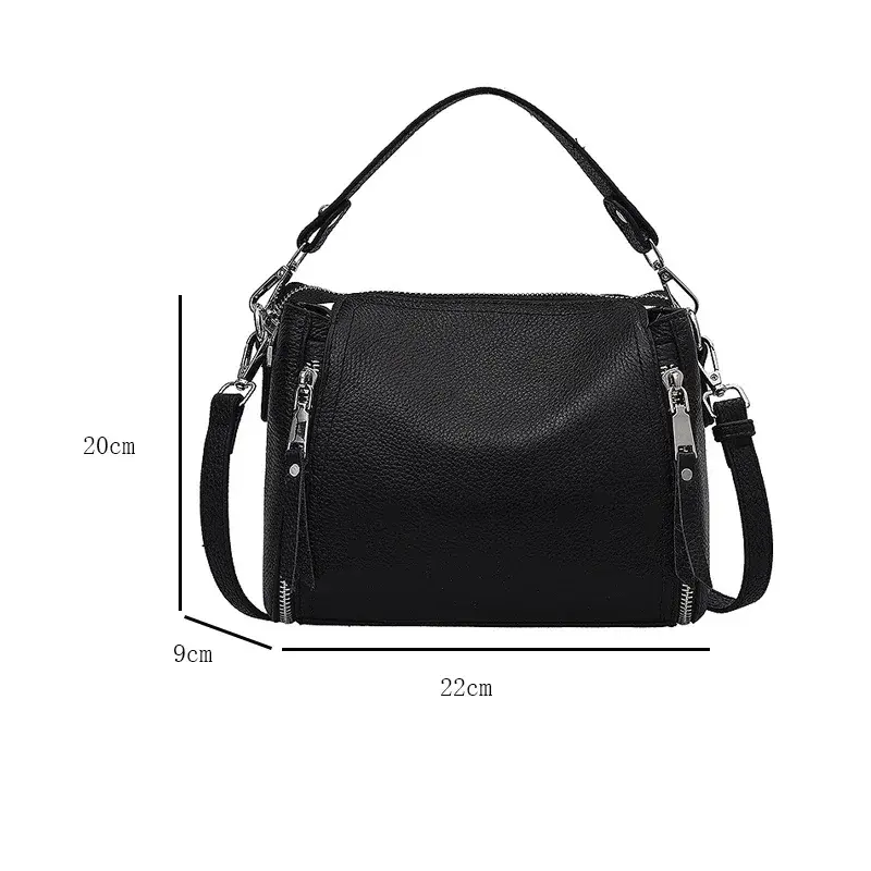 100% Genuine Leather Women Handbags Cowhide Fashion Women Shoulder Bag Luxury Ladies Messenger Bags High Quality Female Tote Bag