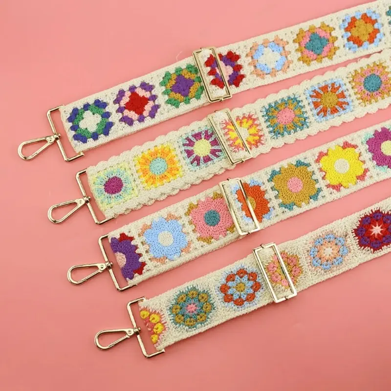 Hand Embroidered Vintage Style Shoulder Strap Multipurpose Fashion Purse Handbags Accessories Adjustable Comfort Accessory Strap