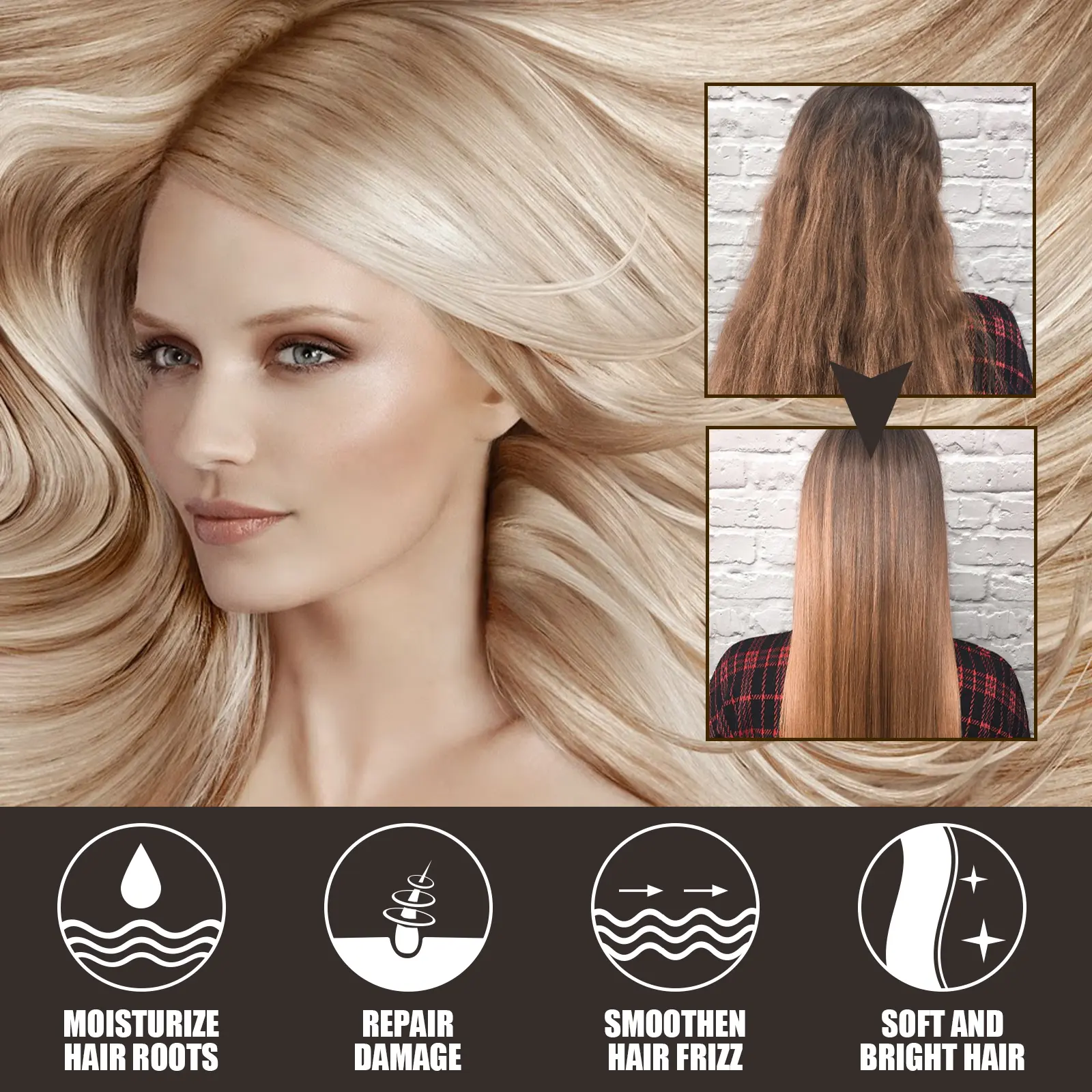 Magical Hair Mask 5 Seconds Repair Damage Frizzy Soft Smooth Shiny Hair Deep Moisturize Hair Treat Repair Hair Scalp Care 60g