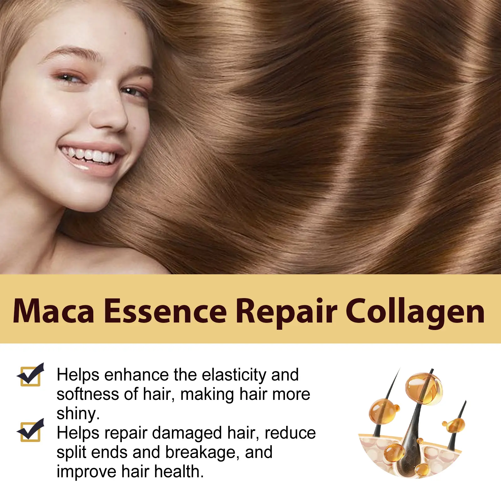 Collagen Shampoo for Dry Hair Cleaning Remove Dandruff Relieve Itching Scalp Treatment Shampoo Moisturizing Hair Care Products