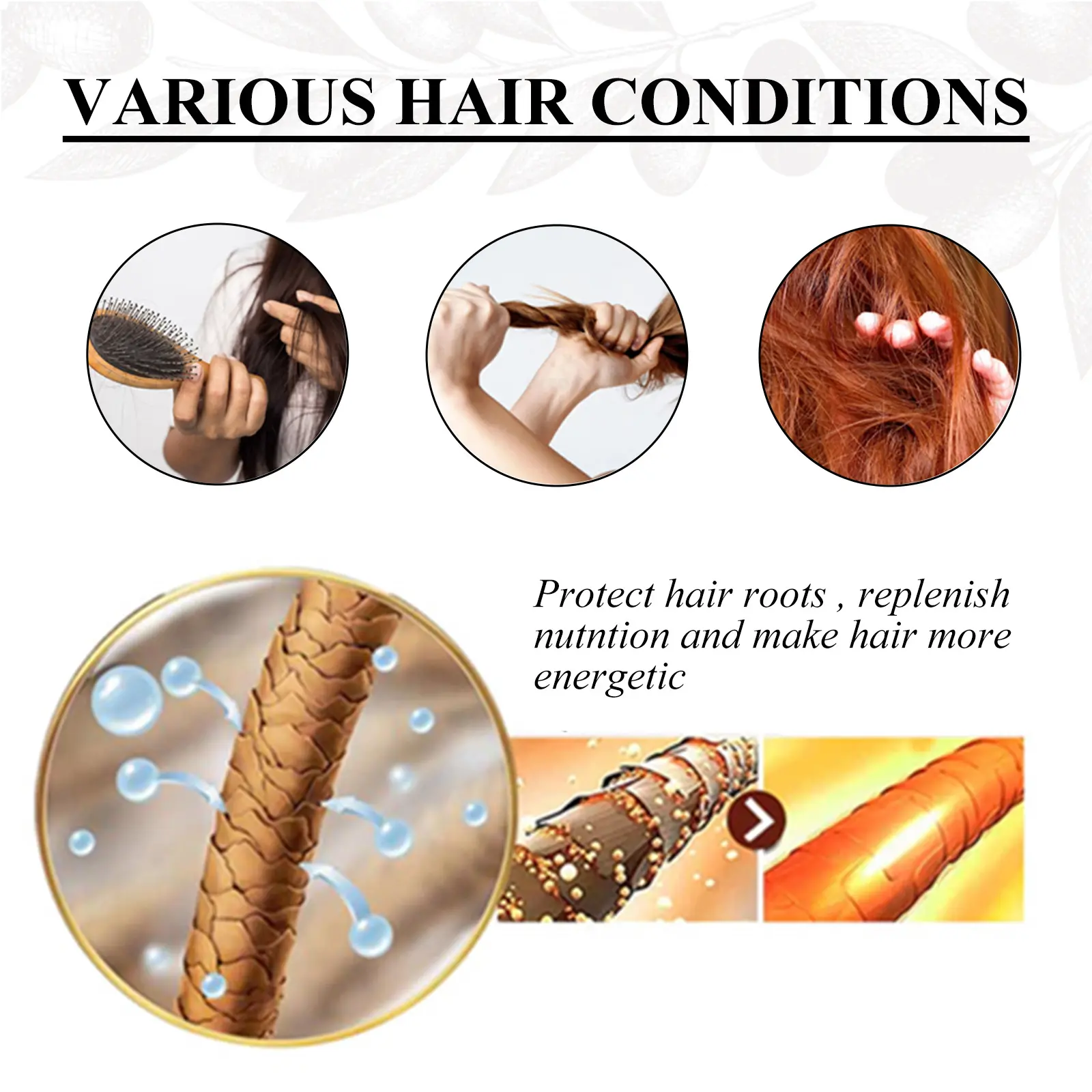 Hair Smoothing Oil Anti-Frizz Repair Dry Damaged Scalps Treatment Moisturizing Strengthening Nourishing Hairs Care Conditioner