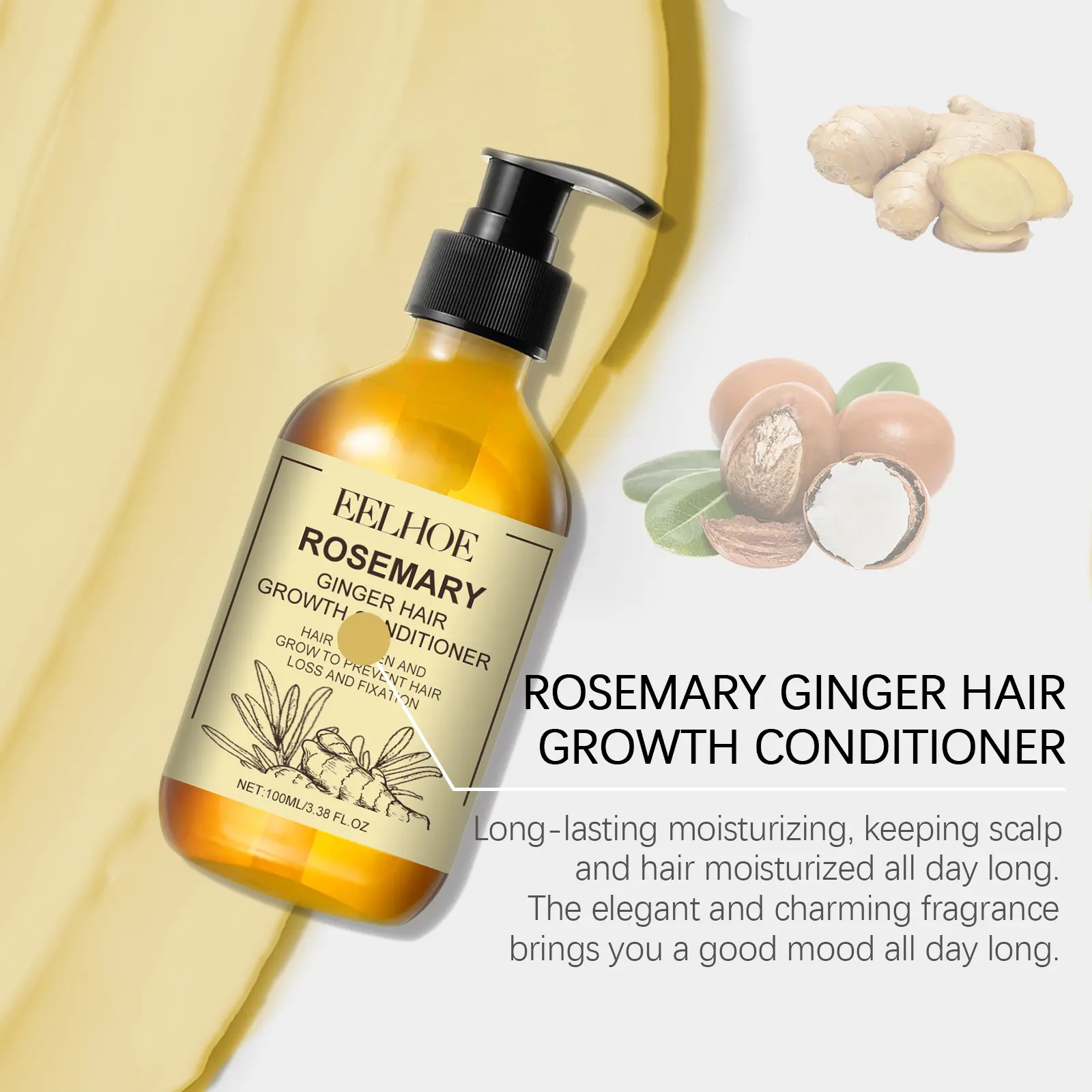 Rosemary Shampoo for Hair Anti Breakage Hair Deep Conditioning Strengthening Hairs Root Health Keratin Hair Care Shampoo 100ml