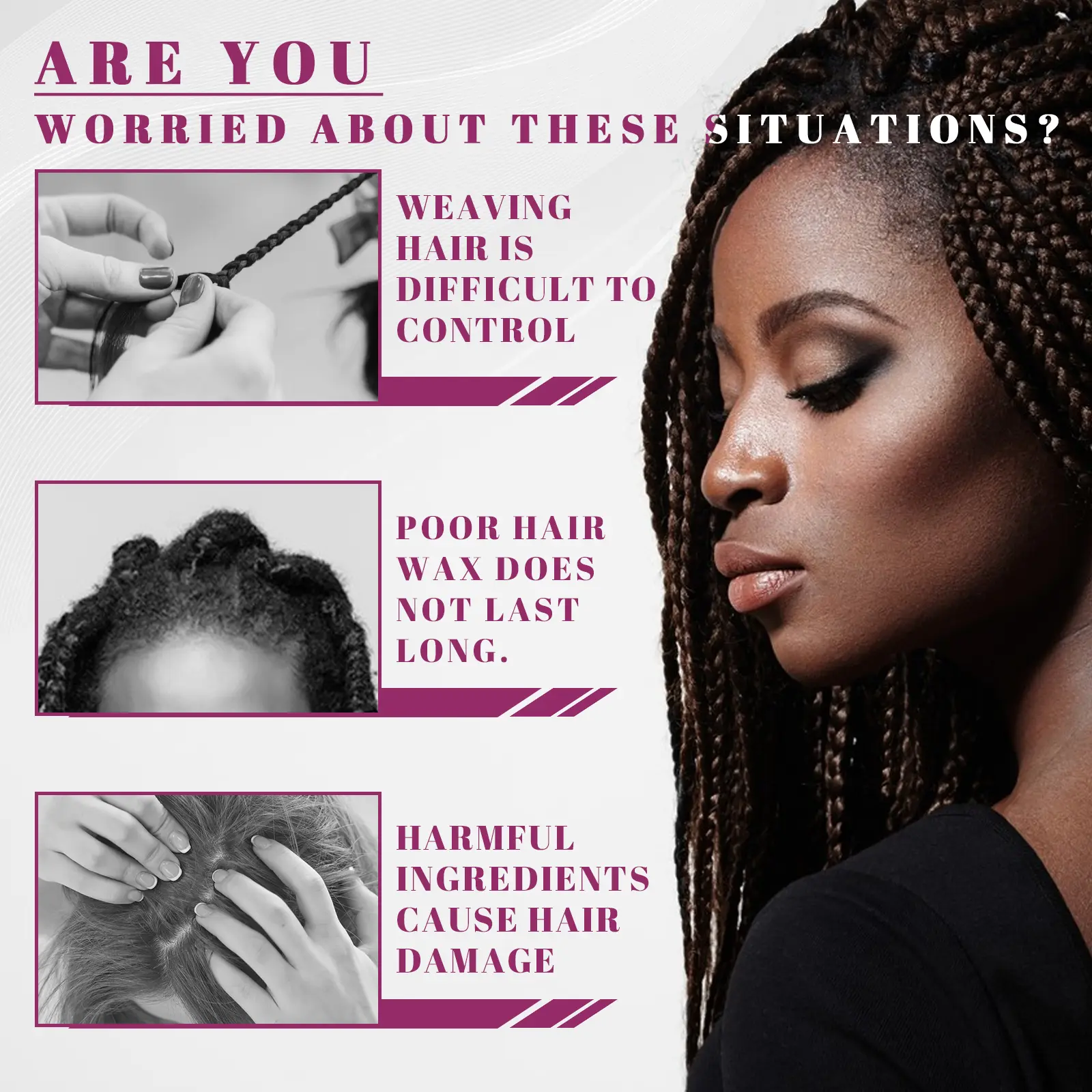 Styling Braiding Gel Wax Anti-Frizz Reduce Hair Damage Smooth Lasting Edge Control Twist Broken Hair Finishing Shaping Cream