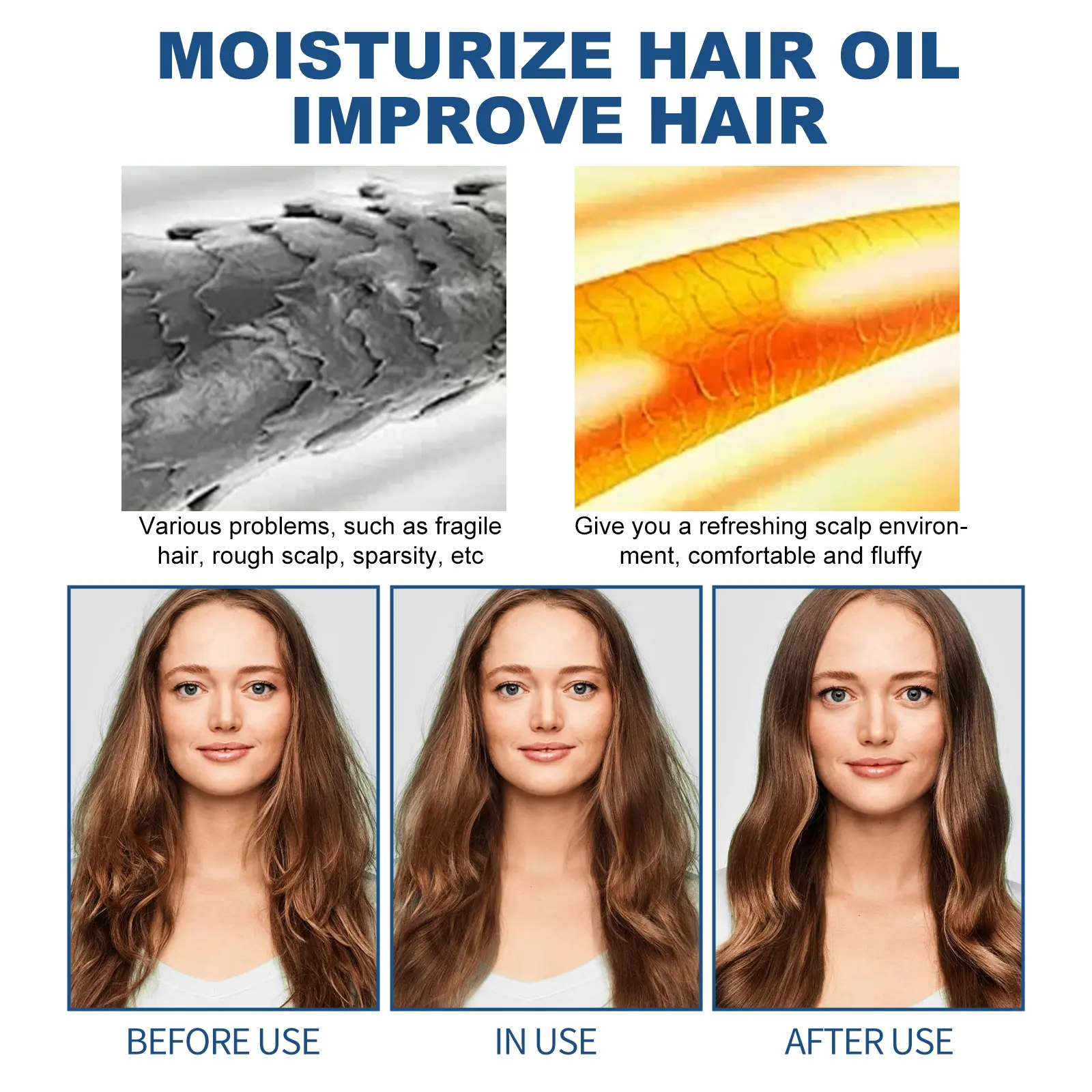 Hoegoa Nourishing Hair Care Essential Oil Repair dry hair end and frizzy hair Nourishing smooth hair care Essential oil