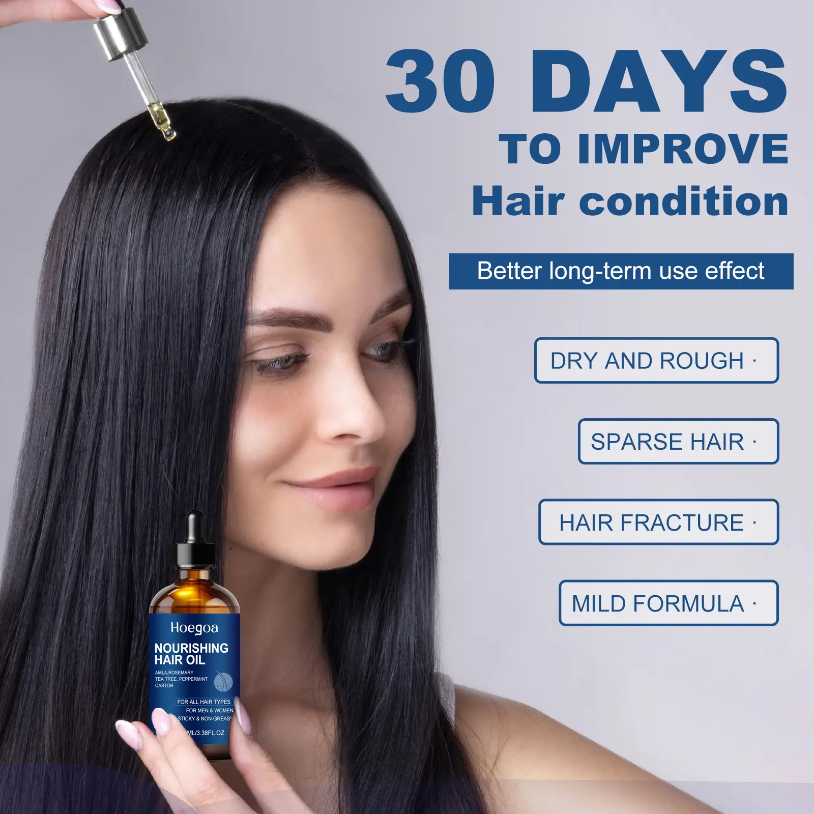 Hoegoa Nourishing Hair Care Essential Oil Repair dry hair end and frizzy hair Nourishing smooth hair care Essential oil