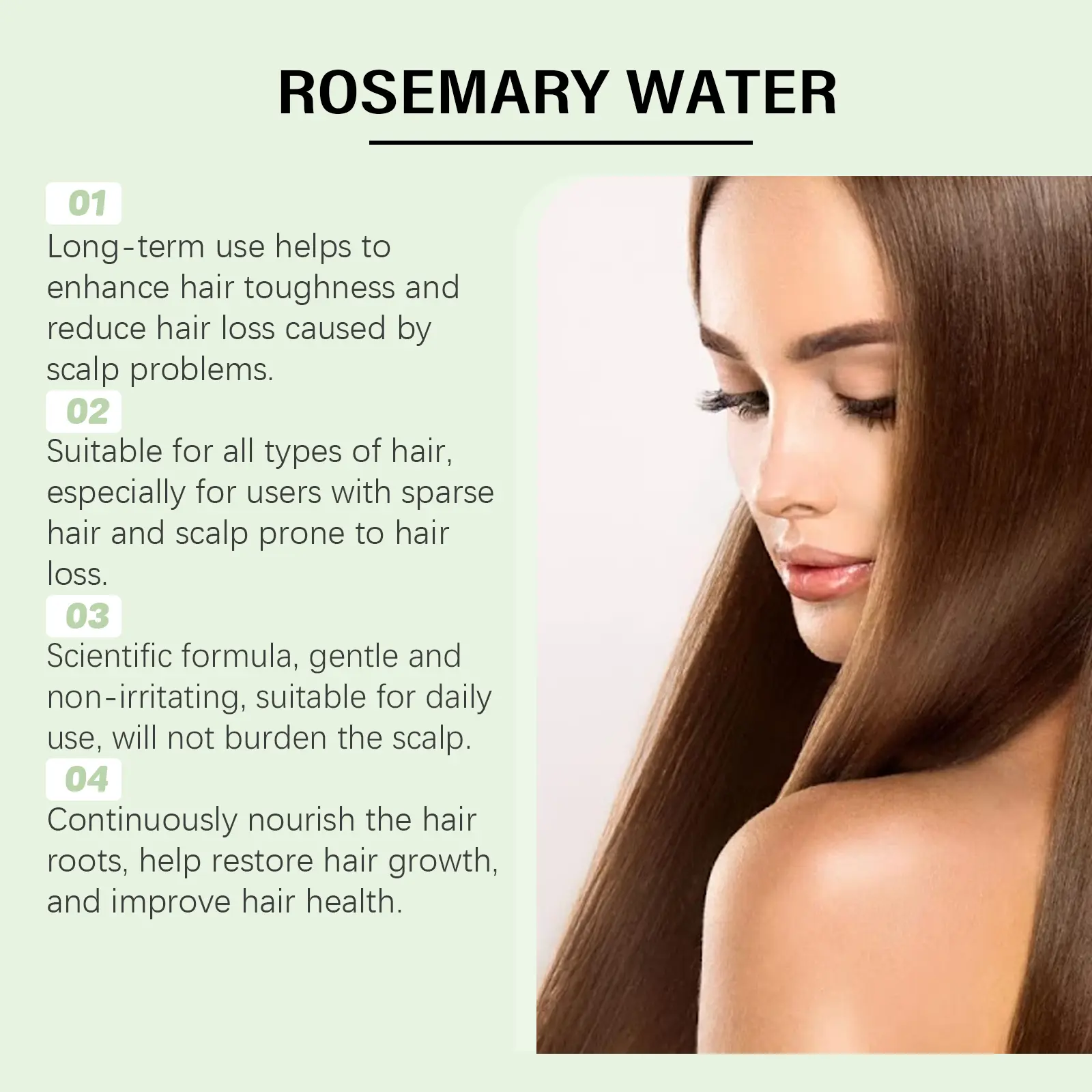Rosemary Serum for Hair Growth Stop Hair Loss Fast Growing Hair Essential Spray Beauty Hair Care Dry Hair Scalp Refreshing Spray