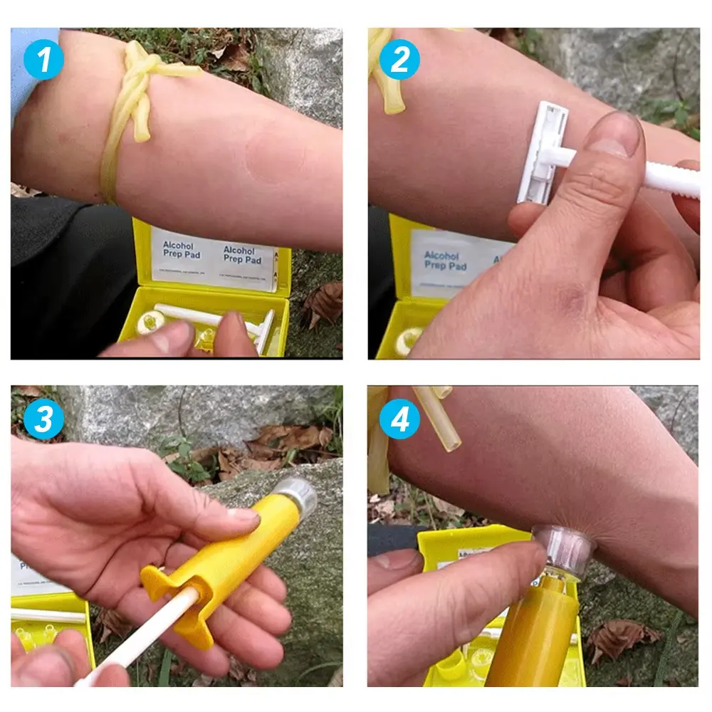 Outdoor Insect Snake Bite Vacuum Venom Extractor Wild Venomous Bee Bites Vacuum Detox Pump Emergency First Aid Kit Survival Tool