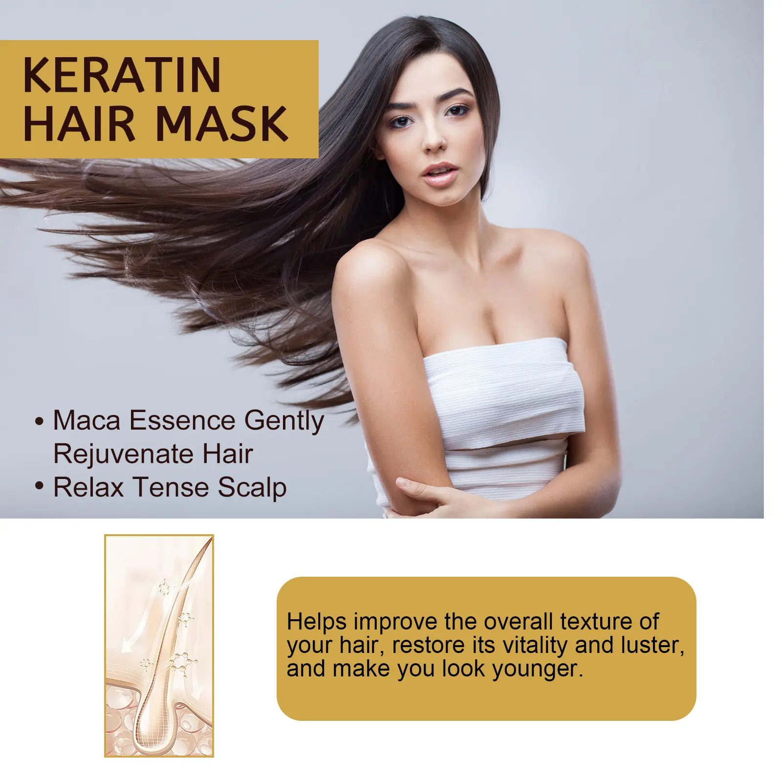 Magical Hair Mask Softens Frizz Repairs Damage Fine Hair Anti-loss Smooth Shiny Hair Collagen Deep Moisturizing Hairs Care 100g