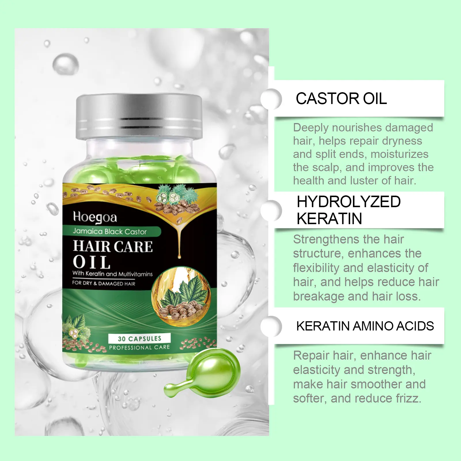 Magic Hair Vitamin Capsule Keratin Oil Fast Restore Hair Soft Smooth Shiny Deep Moisturizer Frizzy Dry Scalp Hair Care Products