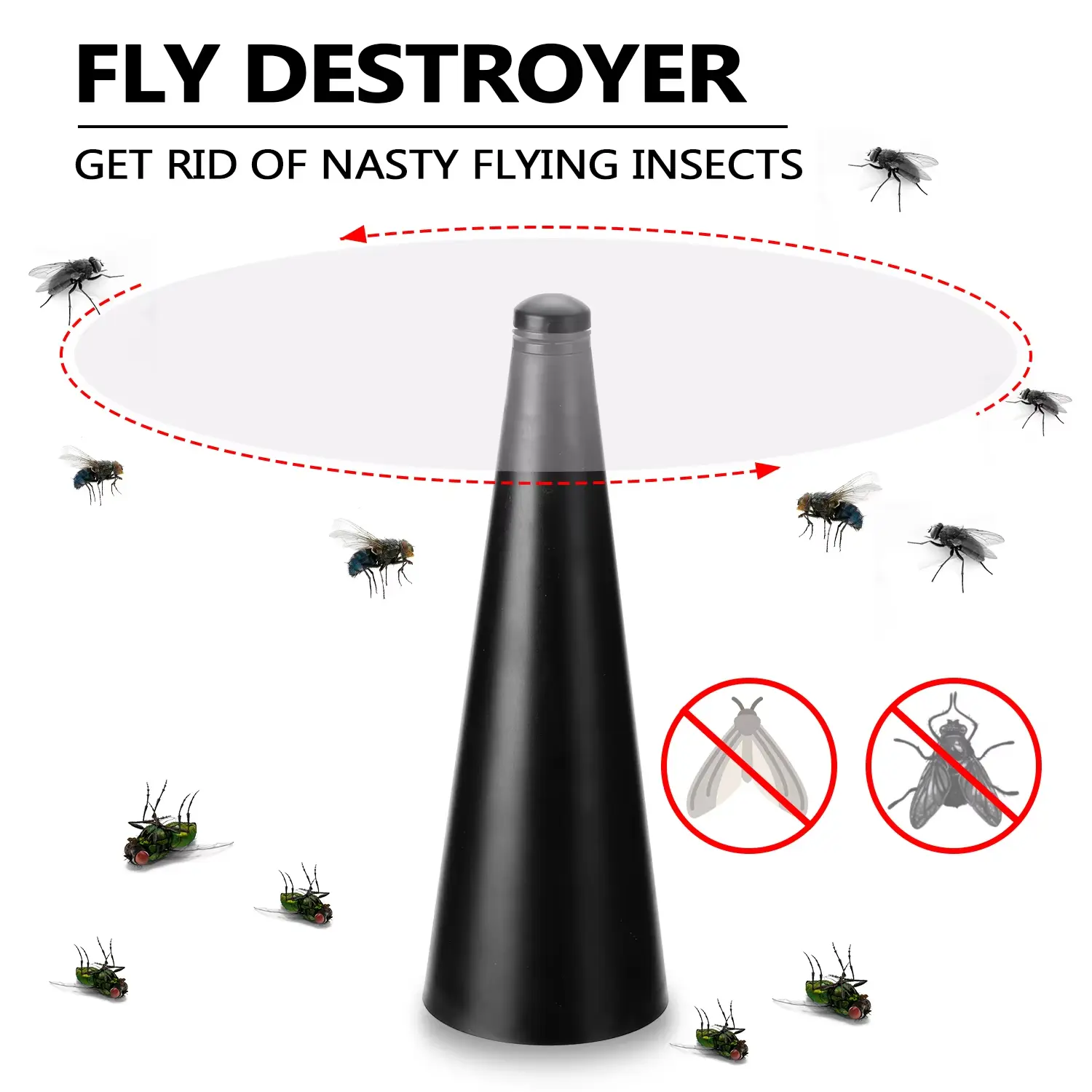 Rechargeable Outdoor Multifunctional Fly Repellent 360° Rotation Fan-type Food Protector Pest Drive Away Table Fan