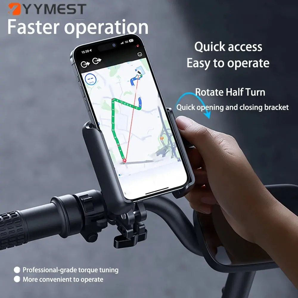 Motorcycle Phone Holder Motorbike Mirror Mobile Stand Bike 360° View Bicycle Phone Holder GPS Clip Cellphone Handlebar Mount