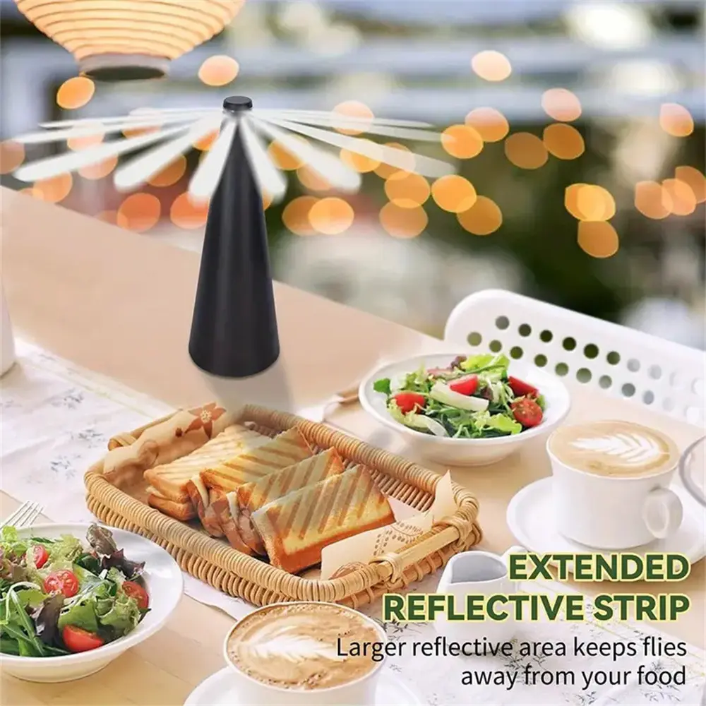 Rechargeable Outdoor Multifunctional Fly Repellent 360° Rotation Fan-type Food Protector Pest Drive Away Table Fan