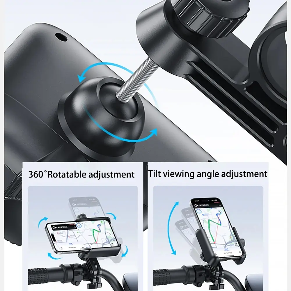 Motorcycle Phone Holder Motorbike Mirror Mobile Stand Bike 360° View Bicycle Phone Holder GPS Clip Cellphone Handlebar Mount
