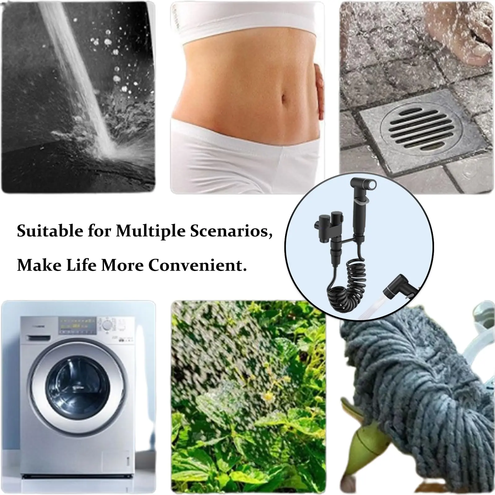 2024 New Hand Held Bidet Sprayer for Toilet, Mini Toilet Faucet Sprayer Shower Portable Bidet Set,double outlet angle valve