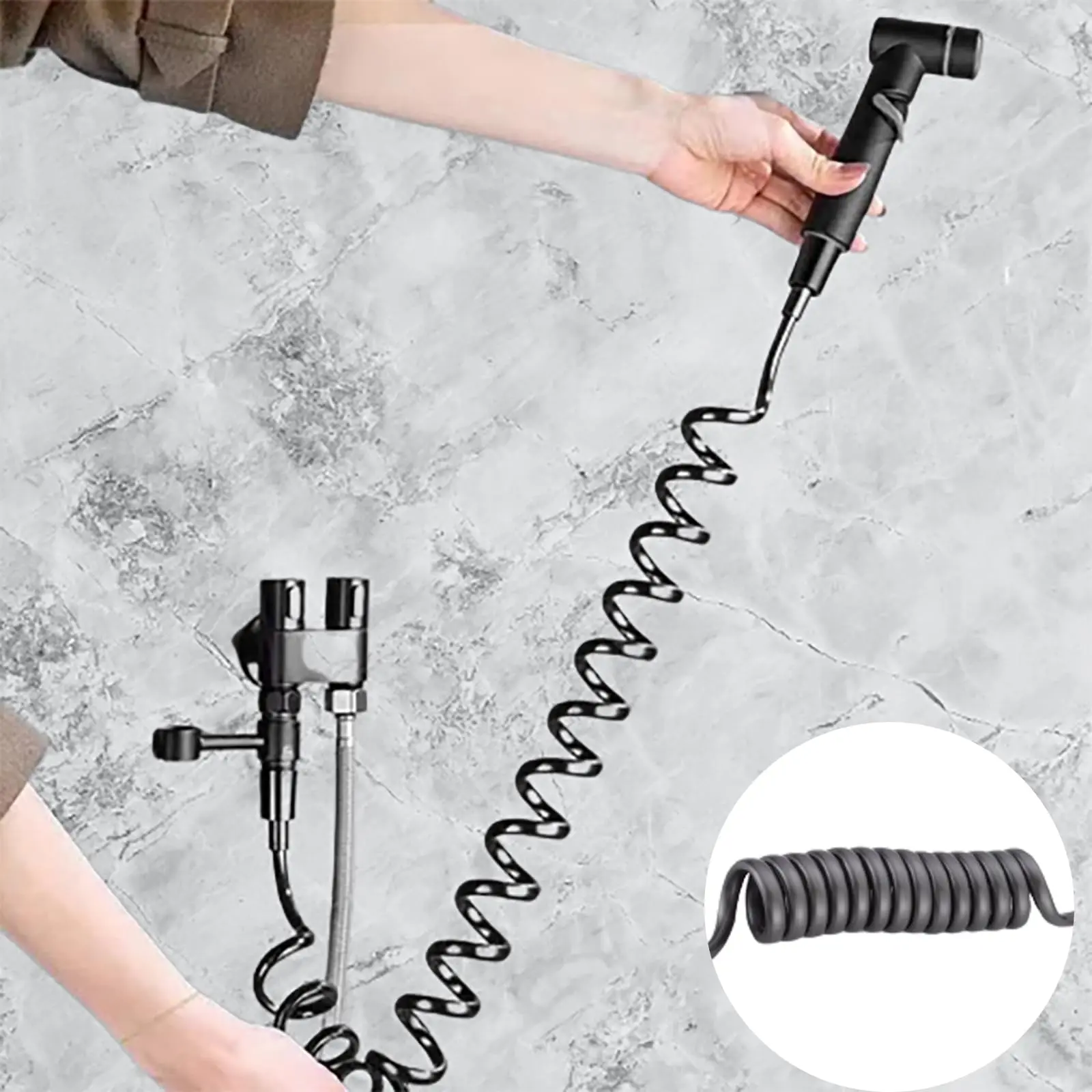 2024 New Hand Held Bidet Sprayer for Toilet, Mini Toilet Faucet Sprayer Shower Portable Bidet Set,double outlet angle valve