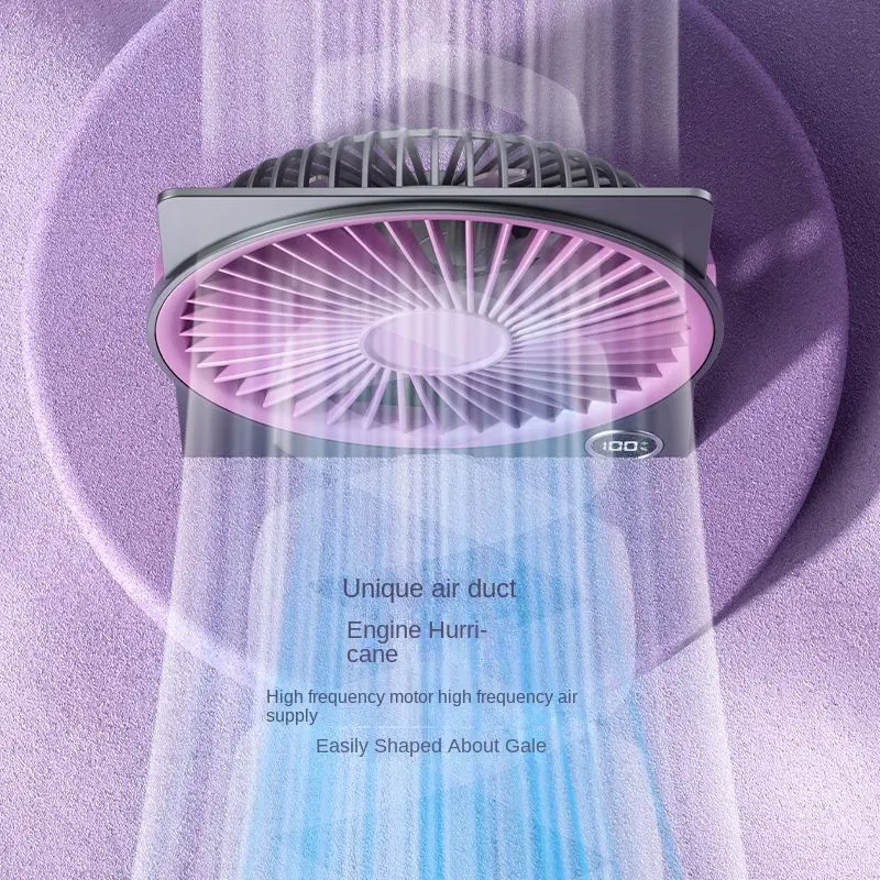 Ultra-thin Desktop Fan Digital Display USB Charging Strong Wind Portable Silent Card Style Fan Dormitory Office Summer Small Fan