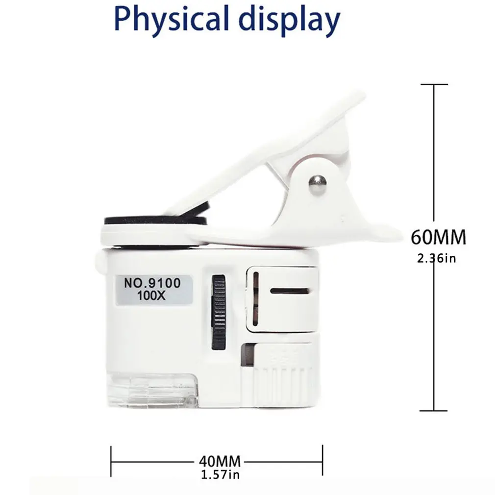 Magnifier 100X Mini Microscope Mobile Phone High-Definition Antique Jewelry Jade Identification Anti-Counterfeiting