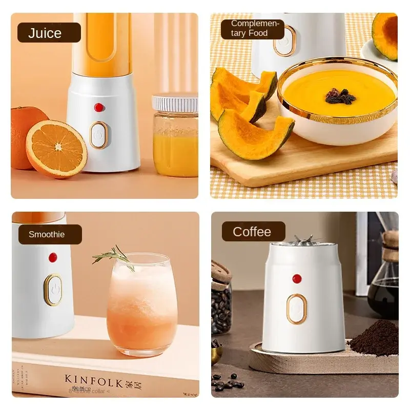 Portable Kitchen  Blender Wireless Electric Fruit Juicer Machine For Orange Ice Crushing 10 Blades Auxiliary Food Machine Mixer