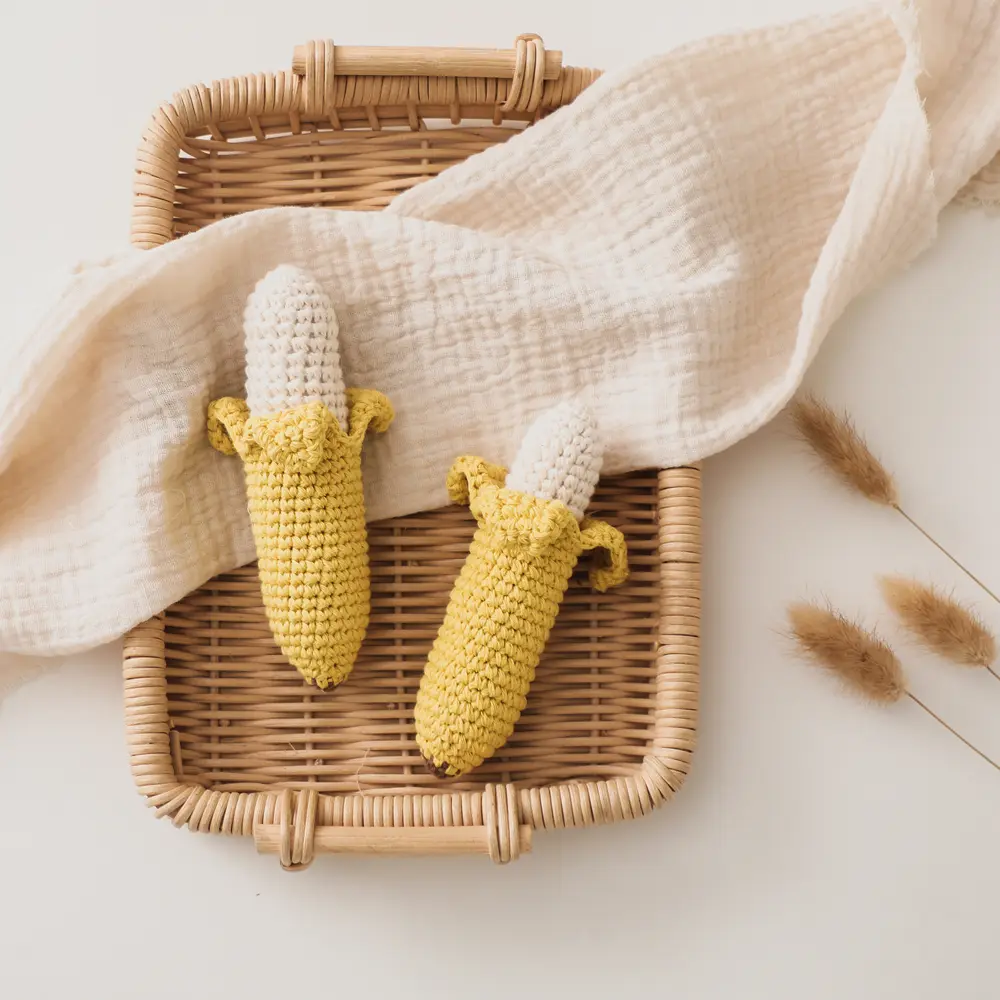 Baby Fruit Crochet Rattle Toy Creative Wooden Wristband Soft Toy Exercise Baby Hand Eye Coordination Ability Toy Cute Baby Gift