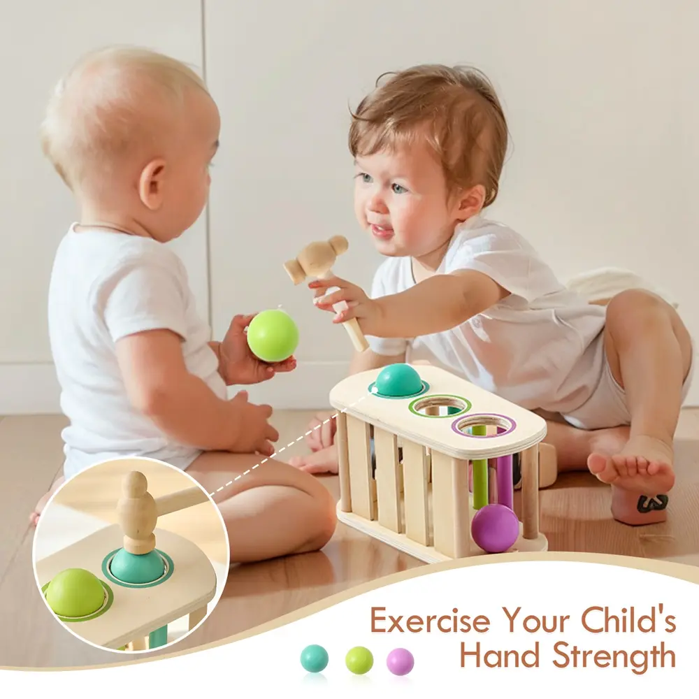 Montessori Toys 1-3 Year Baby Wooden Percussion Instrument Hand Coordination Play Early Sensory Touch Education Toys Kid Gift