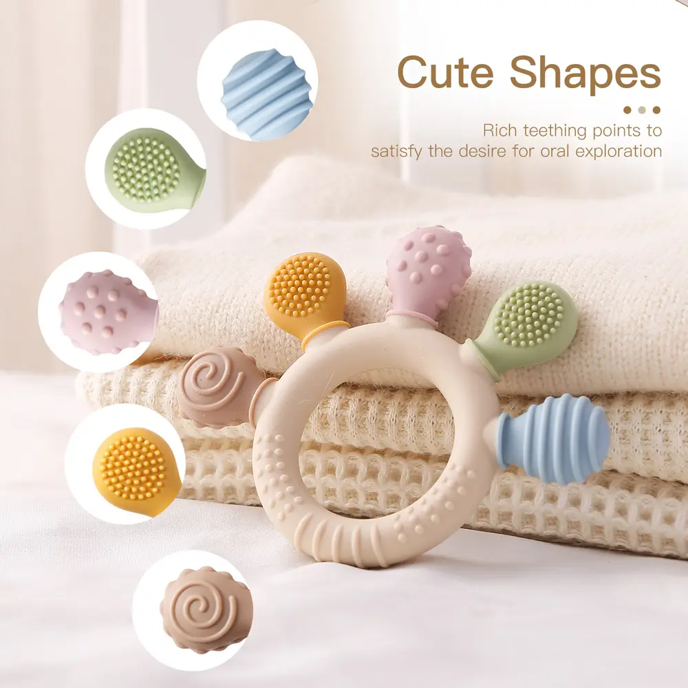Baby Teether Toy 0-12 Months Baby Gums Toys Silicone Animal Soothing Toys Accessories Anti-eating Hand ​Molar Stick Baby Gift