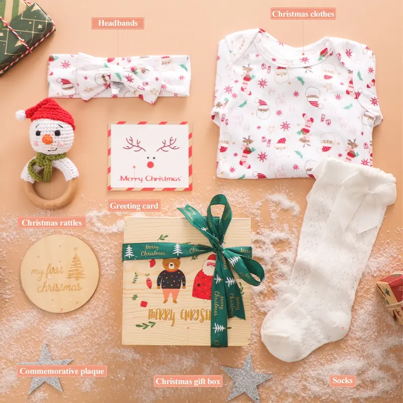 1Set Newborn Christmas Bath Toy Monthly Milestone Cards Blanket Kid Photos Baby Christmas gift Baby Accessories Photography Prop