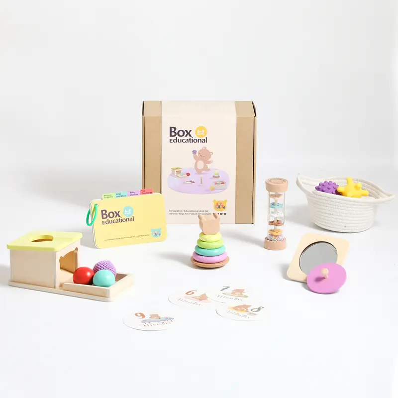 Montessori Toy Set Multiple Purpose Puzzle Games Toys Baby Growth Mileage Commemorative Card and Early Education Toy Baby Gift