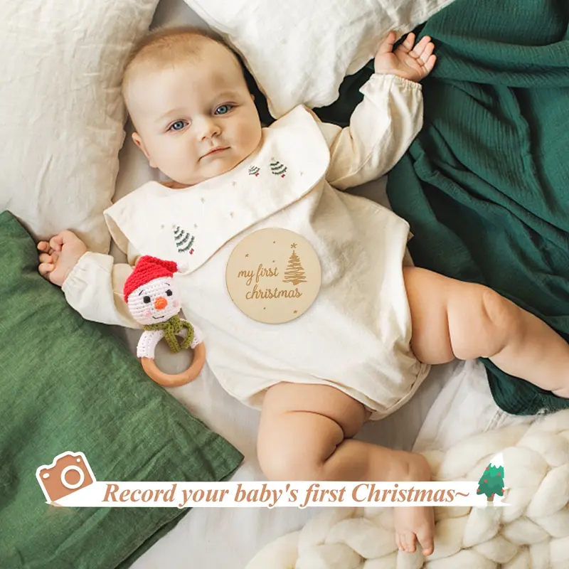 1Set Newborn Christmas Bath Toy Monthly Milestone Cards Blanket Kid Photos Baby Christmas gift Baby Accessories Photography Prop