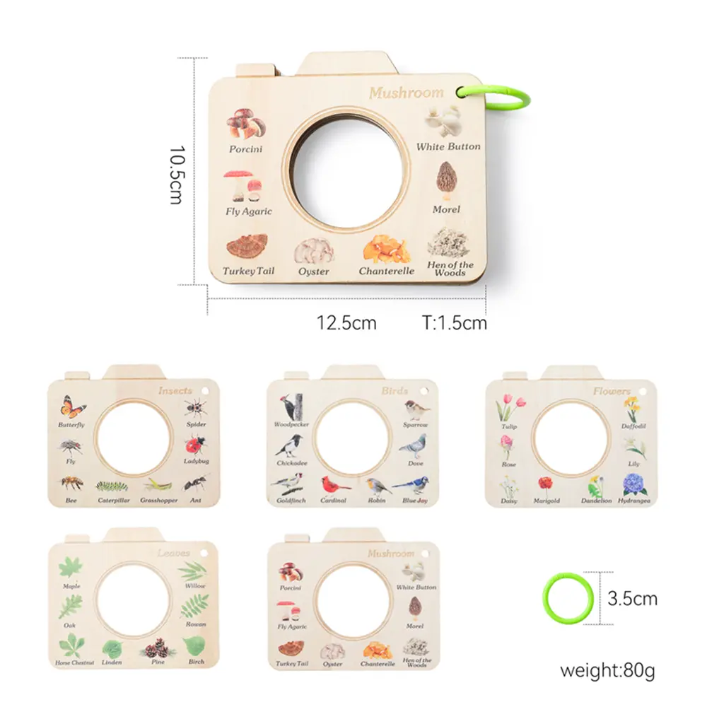 Montessori Wood Book Educational Toys For 0 12 Months Baby Outdoor Animals Plant Cognitive  Kid Puzzle Toy Explore Nature Gift