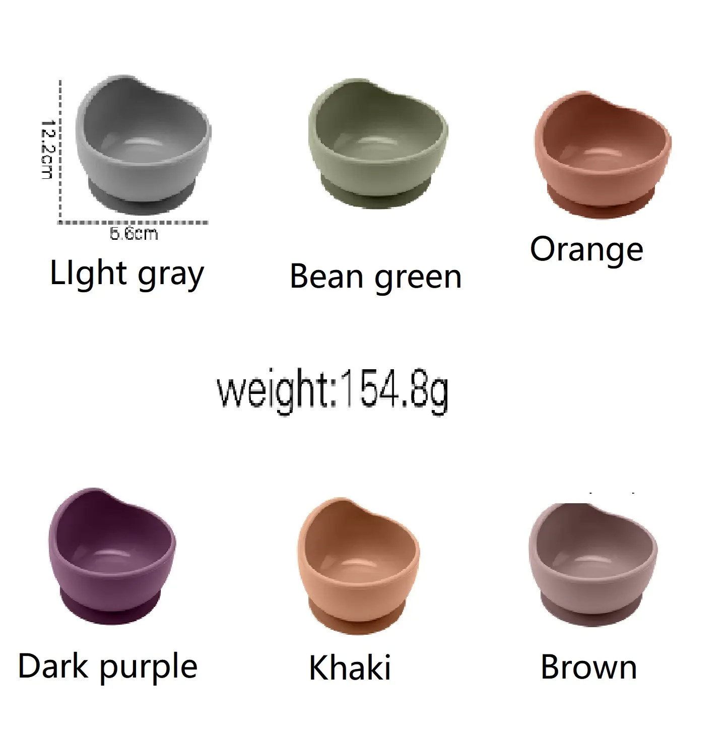 Baby Food Grade Silicone Tableware Children Feeding Bowl BPA Free Solid Color Waterproof Non-Slip Kids Dinnerware Accessories