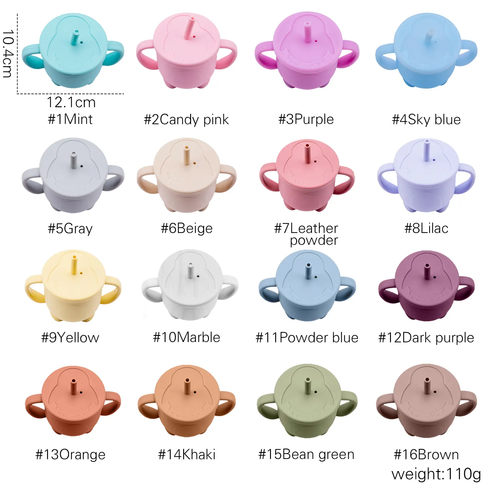 Baby Feeding Straw Bottle Sippy Cups Baby Silicone Double Handle Sippy Cups Children Anti-Hot Leakproof Cup Kids Mini Water Cups