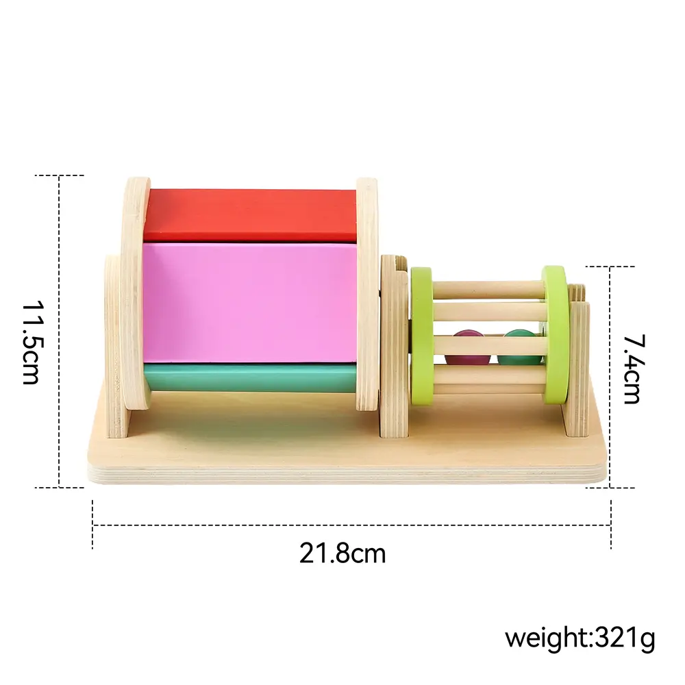 Montessori Rolling Textile Drum  Baby Color Rotating Wooden Toys Baby Fine Exercise Assisted Learning Sensory Toys kids Gifts