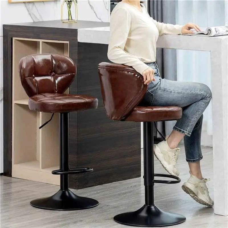 Modern Cushions Bar Stools Swivel Adjustable Industrial Island Bar Stools Kitchen Breakfast Sillas De Comedor Furniture