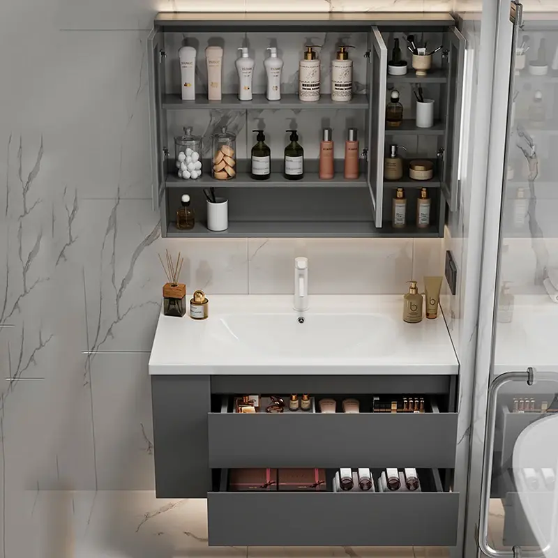 Wooden Organizer Bathroom Cabinet Drawers Modern Vanity Storage Bathroom Cabinet Space Saver Meuble Salle De Bain Furniture
