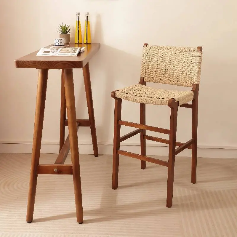 Minimalist Wood Bar Stools Kitchen Industrial Restaurant Counter Bar Stools Dining Breakfast Sillas De Comedor Furniture
