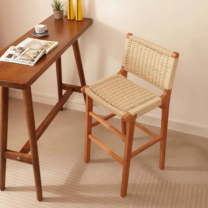 Minimalist Wood Bar Stools Kitchen Industrial Restaurant Counter Bar Stools Dining Breakfast Sillas De Comedor Furniture