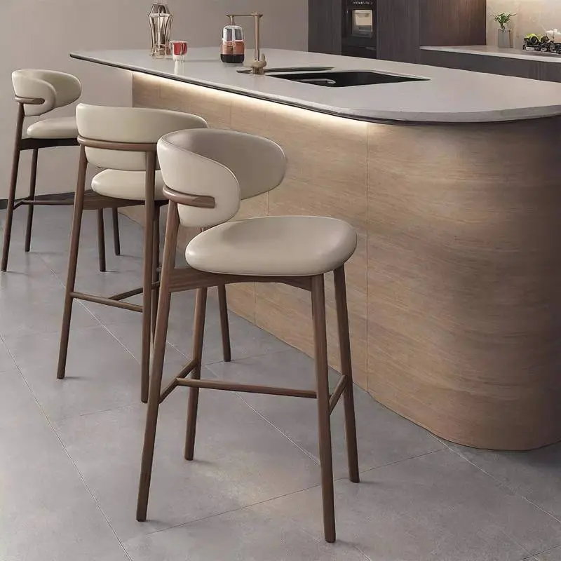 White Minimalist Bar Stools Kitchen Counter Industrial Island Bar Stools Dinning Breakfast Taburetes De Bar Furniture