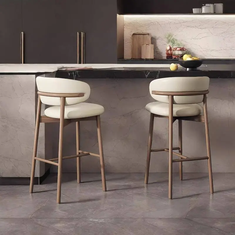 White Minimalist Bar Stools Kitchen Counter Industrial Island Bar Stools Dinning Breakfast Taburetes De Bar Furniture