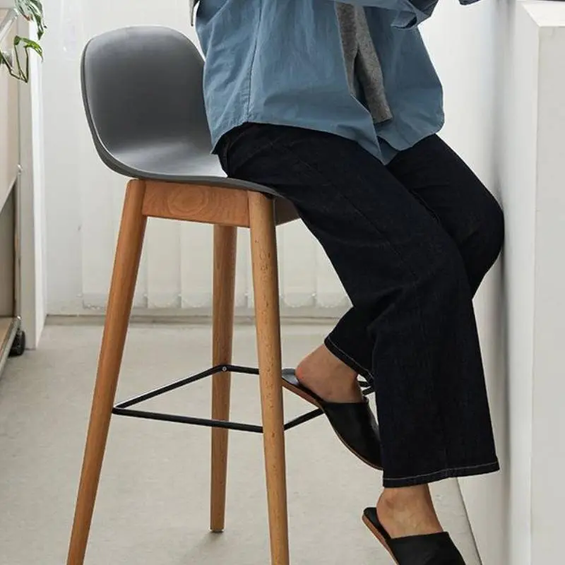 Back Beige Bar Stools Wood Commercial Plastic Luxury Modern Bar Stools High Nordic Designer Unique Sillas Para Barra Furniture