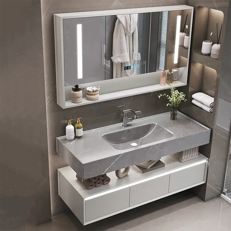 Waterproof Wooden Bathroom Cabinet Drawers Modern Space Saver Bathroom Cabinet Vanity Luxury Meuble Salle De Bain Furniture