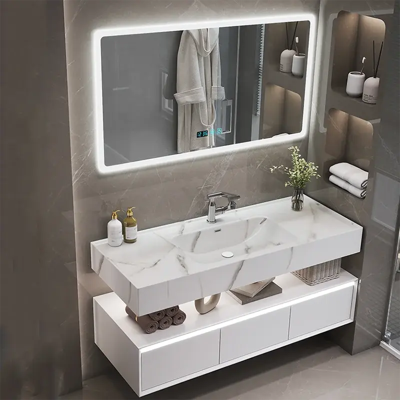 Waterproof Wooden Bathroom Cabinet Drawers Modern Space Saver Bathroom Cabinet Vanity Luxury Meuble Salle De Bain Furniture
