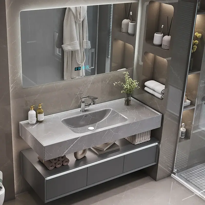 Waterproof Wooden Bathroom Cabinet Drawers Modern Space Saver Bathroom Cabinet Vanity Luxury Meuble Salle De Bain Furniture