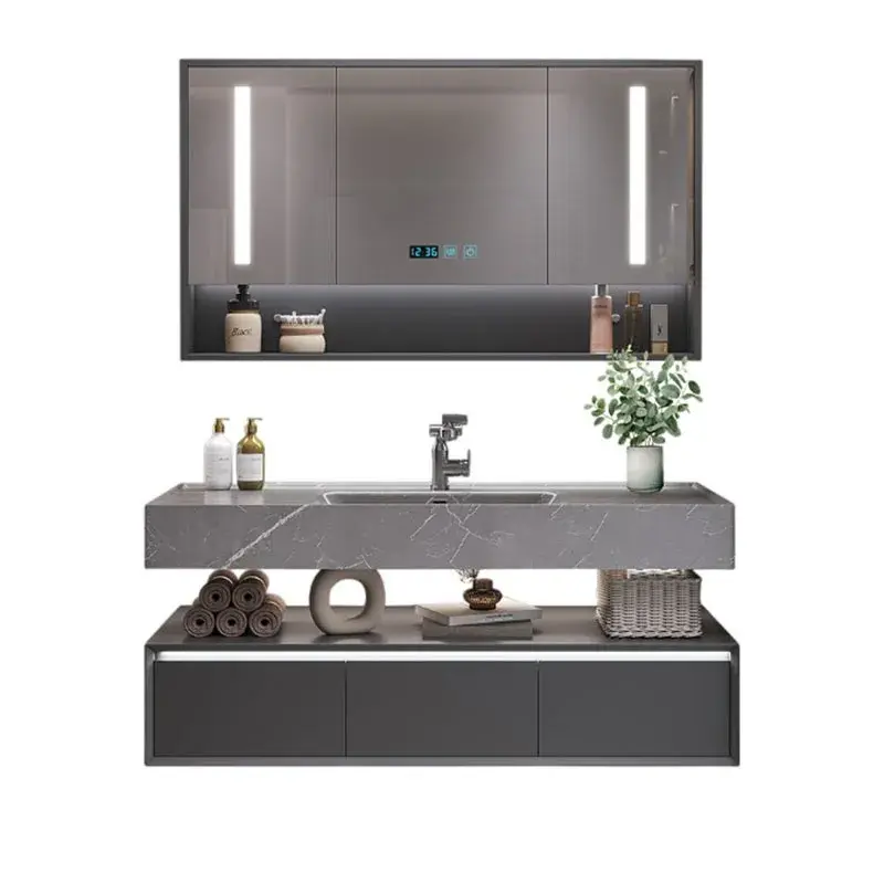 Waterproof Wooden Bathroom Cabinet Drawers Modern Space Saver Bathroom Cabinet Vanity Luxury Meuble Salle De Bain Furniture