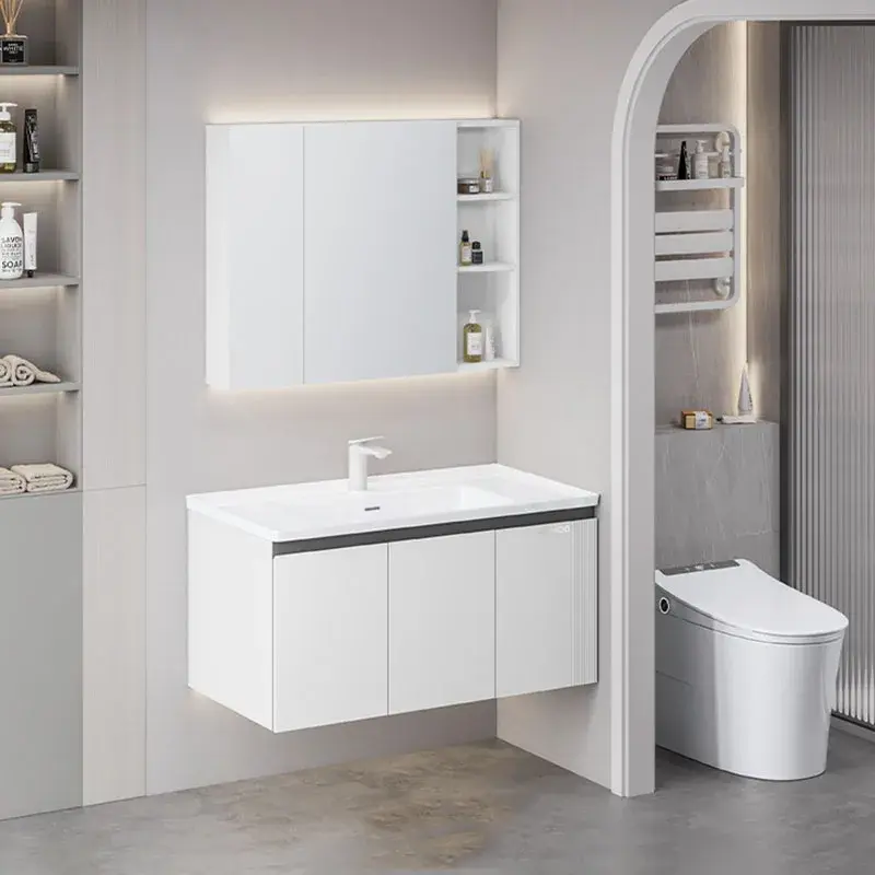 Modern Organizer Bathroom Cabinet Wooden Door Storage Shelf Bathroom Cabinet Vanity Space Saver Meuble Salle De Bain Furniture