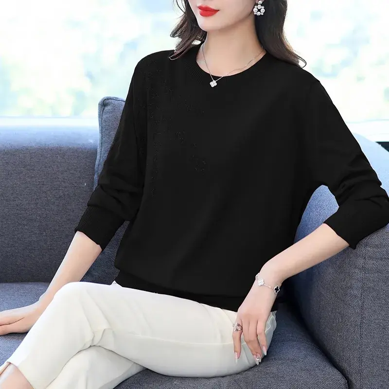Knitted Sweater Women Pullover New 2025 Middle-aged  Mother Autumn Winter Knitted  Top Female Jumper Bottom Shirt Knitwear