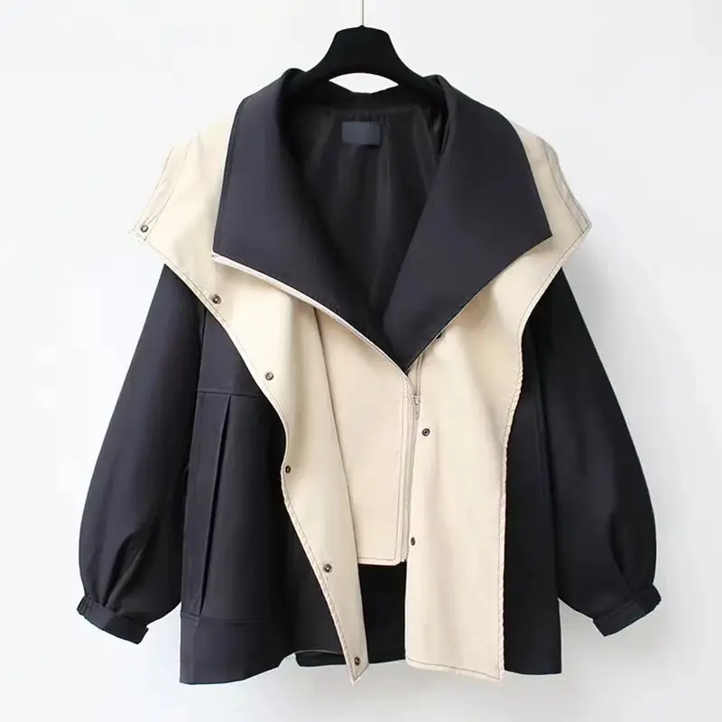 2025 New Spring Autumn Trench Coat Women's Korean Mid Long  Zipper Women Trench Coats Overcoat Windbreaker Female Outerwear Tops