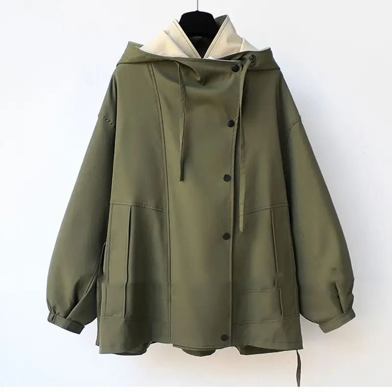 2025 New Spring Autumn Trench Coat Women's Korean Mid Long  Zipper Women Trench Coats Overcoat Windbreaker Female Outerwear Tops