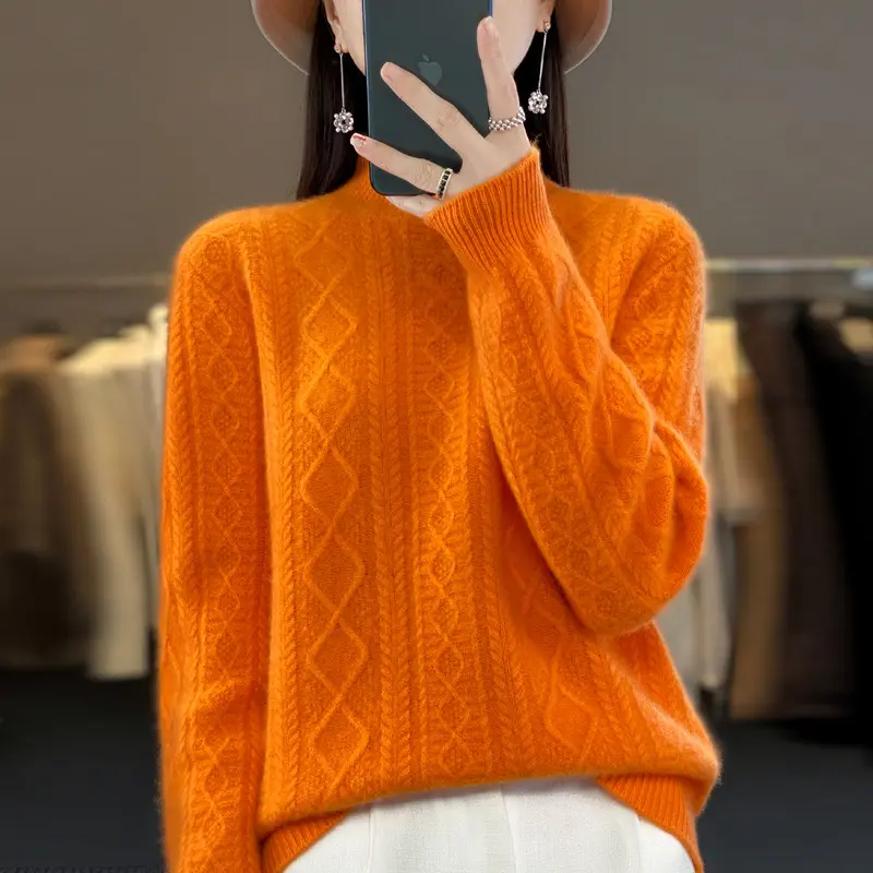 2025  Autumn Winter New Women's Sweaters Knitted Jumper Long Sleeve Casual Sweater Knit Pullovers Bottoming Shirt Female Tops